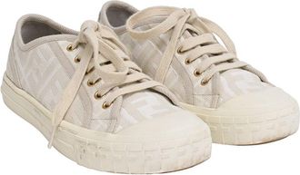 Fendi Fendi Womens Canvas Domino Low Top Sneaker (Authentic Pre-Loved)