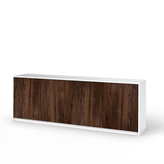 Aquadesign Aparador de 4 puertas en melamina y mdf blanco/roble r&iacute;o