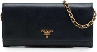 Prada Pre-owned Prada Saffiano Wallet On Chain Ladies XLXV9VMOC230SPZ6
