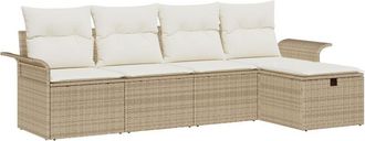 vidaXL Garden Sofa Set 5 pcs Beige and cream 251 x 117 x 85 cm Vidaxl
