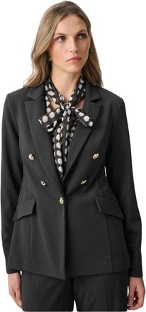 Joseph Ribkoff Scuba Crepe Getailleerde Blazer - Dames - Blazers - Zwart - XL - Leer - Jassen