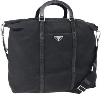 Prada Pre-owned Weekend Bags, female, Black, Size: ONE SIZE Pre-owned Vintage Nylon Weekend Bag