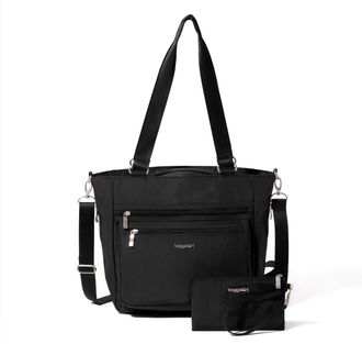 Baggallini Womens Modern Everyday Shopper Tote Bag with Wristlet