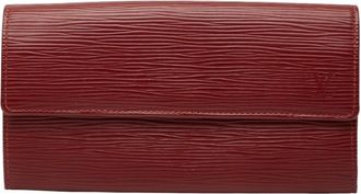 Louis Vuitton Red Color Cuir Ombre Leather Wallet (Bi-Fold) (Pre-Owned)
