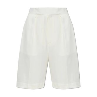 Victoria Beckham Casual Shorts, female, Beige, Size: 2XS Pleated Shorts