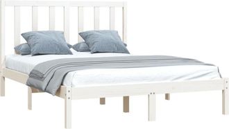 vidaXL Bed Frame without Mattress White Solid Wood Pine 140x200 cm Vidaxl