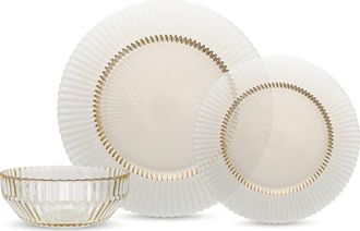 Fortessa Archie 12-Piece Glass Dinnerware Set in Ginger at Nordstrom
