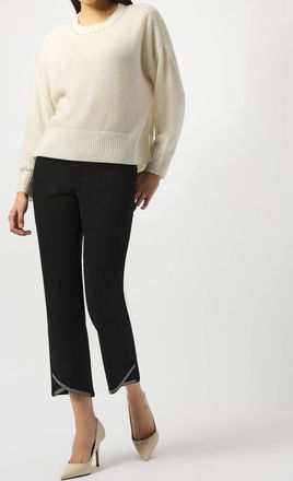 Joseph Ribkoff Sequin Bottom Jean In Black