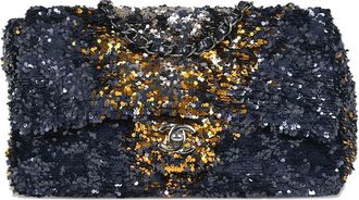 Chanel Borsa a spalla con paillettes anni 18-19 - Blu