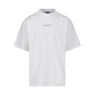 Balenciaga T-shirt met medium pasvorm - Heren - Tops - Wit - Maat: L Zijde