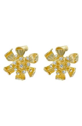 Ted Baker Futura Furled Flower Stud Earrings in Metallic Gold at Nordstrom