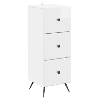 vidaXL Cajonera Brillante 33 X 34,5 X 90 Cm Madera De Ingenier&iacute;a Vidaxl