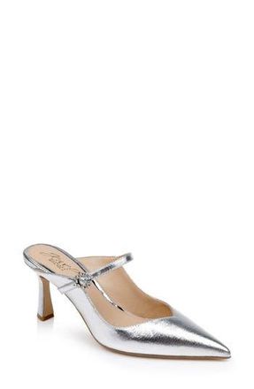 Badgley Mischka Kaylin Mary Jane Pointed Toe Mule in Silver Met at Nordstrom Rack, Size 6.5