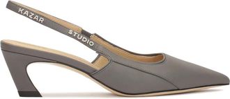 Kazar Leren pumps met open hiel - Dames - Pumps - Grijs - 39 EU - Leer - Schoenen
