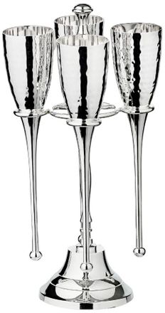 Edzard Premium Sektfl&ouml;ten Didi im 4er-Set - edel versilbert & anlaufgesch&uuml;tzt