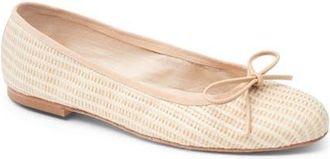Patricia Green Skim Ballerina Flat in Natural Striped Raffia at Nordstrom, Size 10