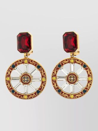 Dolce & Gabbana ruota carretto gemstone accent drop earrings