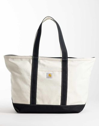 Carhartt Work in Progress Maxi borsa da mare in tela naturale e nera-Nero