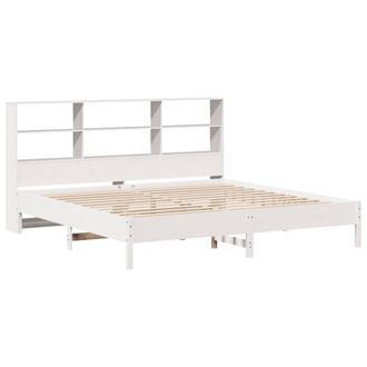 Berkfield Home Decorative Bookcase Bed Frame White 180x200 cm Super King Solid W
