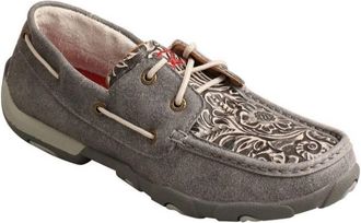 Twisted X Boots Womens Driving Moc Boat Shoe In Grey