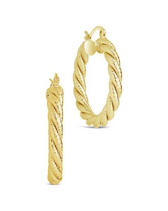 Sterling Forever 14K Plated Cerys Woven Hoops