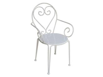 VENTE-UNIQUE.COM Silla de jard&iacute;n metal blanco