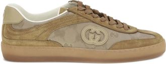 Gucci G74 suède sneakers met logopatch - Bruin