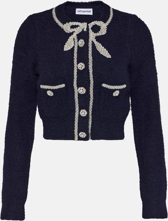 Self Portrait Embellished cropped cardigan
