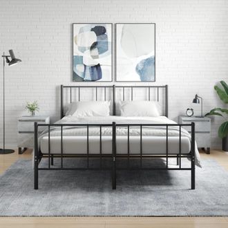 vidaXL Vidaxl - Mesitas Noche 2 Uds Madera Ingenier&iacute;a Gris Hormig&oacute;n 40x35x50 Cm