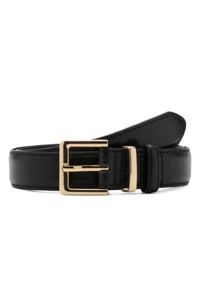 Mango Leather Belt in Black at Nordstrom, Size Medium