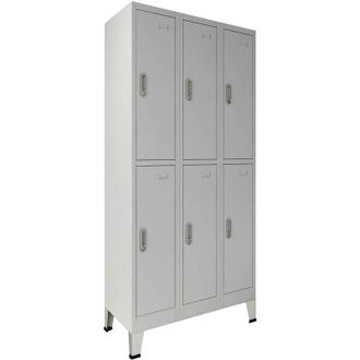 vidaXL Armadio con Locker Grigio 45 x 90 x 180 cm vidaXL