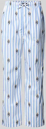 Ralph Lauren Comfort Fit Pyjama-Hose mit Polo-Bear-Muster Modell PJ PANT-SLEEP-BOTTOM in Hellblau, Gr&ouml;&szlig;e XXL