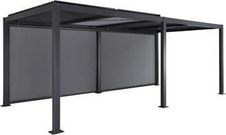 Sweeek P&eacute;rgola bioclim&aacute;tica de aluminio y acero 3x6m con 2 toldos de 3m
