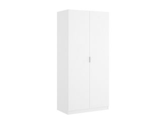 Vente-Unique Armario de 2 puertas - Ancho 81 cm - Blanco - LISTOWEL
