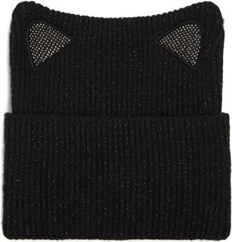 Karl Lagerfeld Berretto con decorazione - Nero