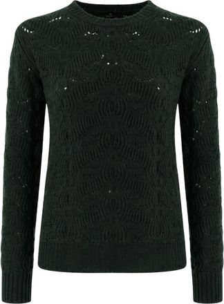 Etro Truien & Vesten, Dames, Groen, XS, Kasjmier, Perforated Cashmere Sweater