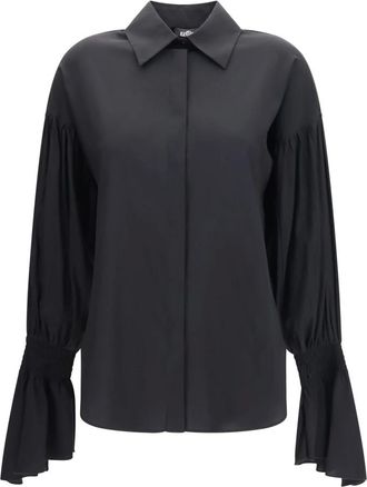 adidas by Stella McCartney Camicia in misto seta con maniche a campana - - Sport - Donna - Nero - L