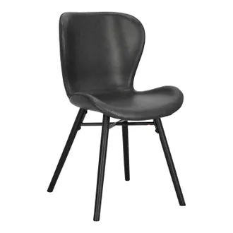 Hellin Silla Batilda Tapizada Negra Ecopiel Roble