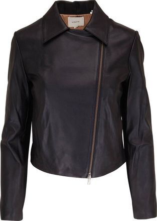 Vince off-centre zip jacket - women - Leather - S - Black