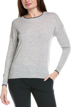 Eleventy Womens Light Grey Round Neck Knit Sweater, Size XS