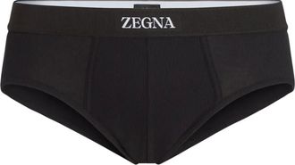 Ermenegildo Zegna logo-waistband briefs - Black