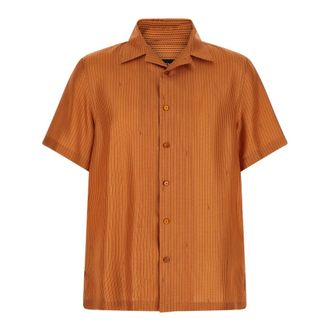 Fendi Heren, Overhemden, Oranje, Maat: XL Zijde