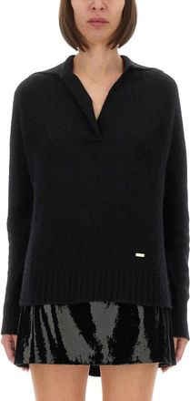Tom Ford Black Solid V Neck Sweater