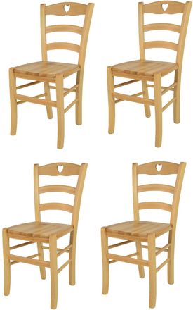 Tommychairs Tommychairs 4 Sillas Cuore En Madera De Haya Color Natural