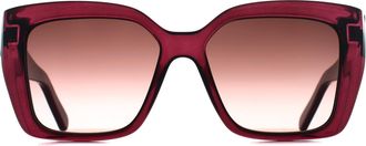 Ferragamo Square Womens Transparent Cyclamen Brown Gradient SF1042S - Pink - One Size