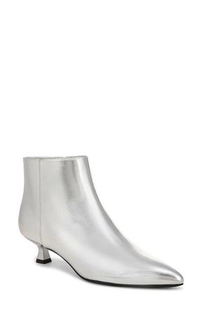 Life Stride Maya Pointed Toe Kitten Heel Bootie in Silver at Nordstrom, Size 7