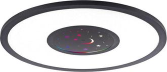 Leuchten Direkt Leuchten Direkt - Plafoniera con telecomando luce soggiorno dimmerabile camera dei bambini, cct, piastra girevole luna/stelle, 1x led 17,5W 1050Lm