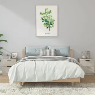 vidaXL Mesita De Noche 2 Uds Madera Contrachapada Gris Hormig&oacute;n Vidaxl