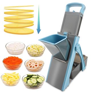 OEM Mandolina De Cocina, Picadora De Verduras Multifuncional, Cortadora Manual De Papas Fritas Con Grosor Ajustable: Juliana, Rebanada, Tiras, Dados Y Cub