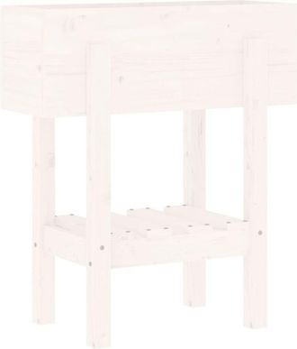 vidaXL Garden Planter White 62x30x69 cm Solid Wood Pine Vidaxl